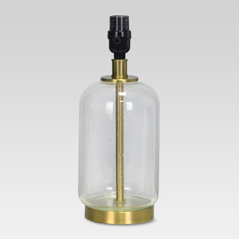 Bubble Glass with Brass Detail Small Lamp Base Clear - Threshold™ | Target