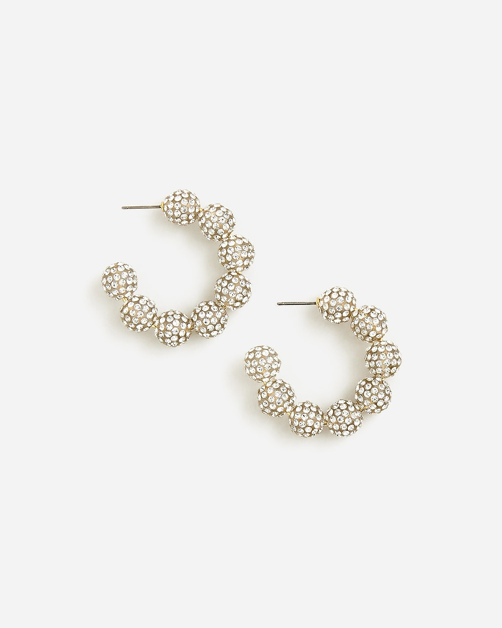 Pavé crystal ball hoop earrings | J. Crew US