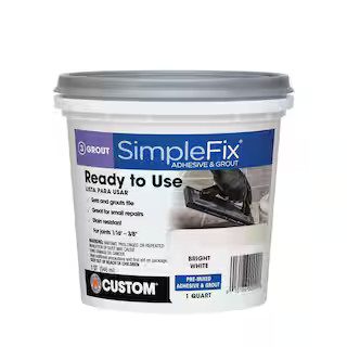 Custom Building Products SimpleFix White 1 qt. Pre-Mixed Adhesive and Grout TAGWQT - The Home Dep... | The Home Depot