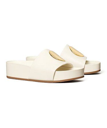 Tory Burch New Ivory Patos Leather Platform Slide - Women | Zulily