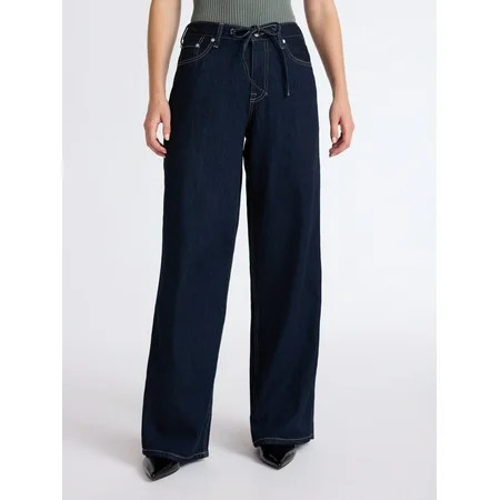 Scoop Women’s and Women's Plus Relaxed Low Slung Jeans, Sizes 0-28 Plus | Walmart (US)