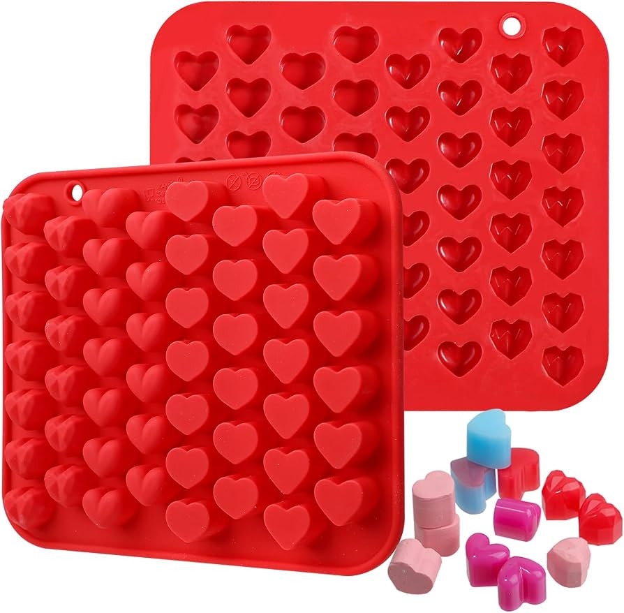 Webake Mini Heart Molds 52-Cavity Silicone Heart Shaped Molds for Chocolate, Gummy, Candy, Wax Me... | Amazon (US)