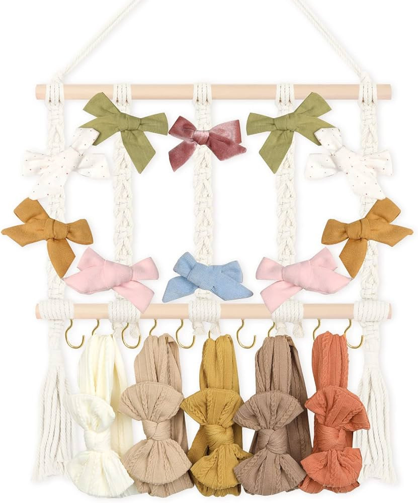 POVETIRE Headband Holder Bow Holder for Girls Hair Bows,Baby Headband Holder Organizer Hair Bow H... | Amazon (US)