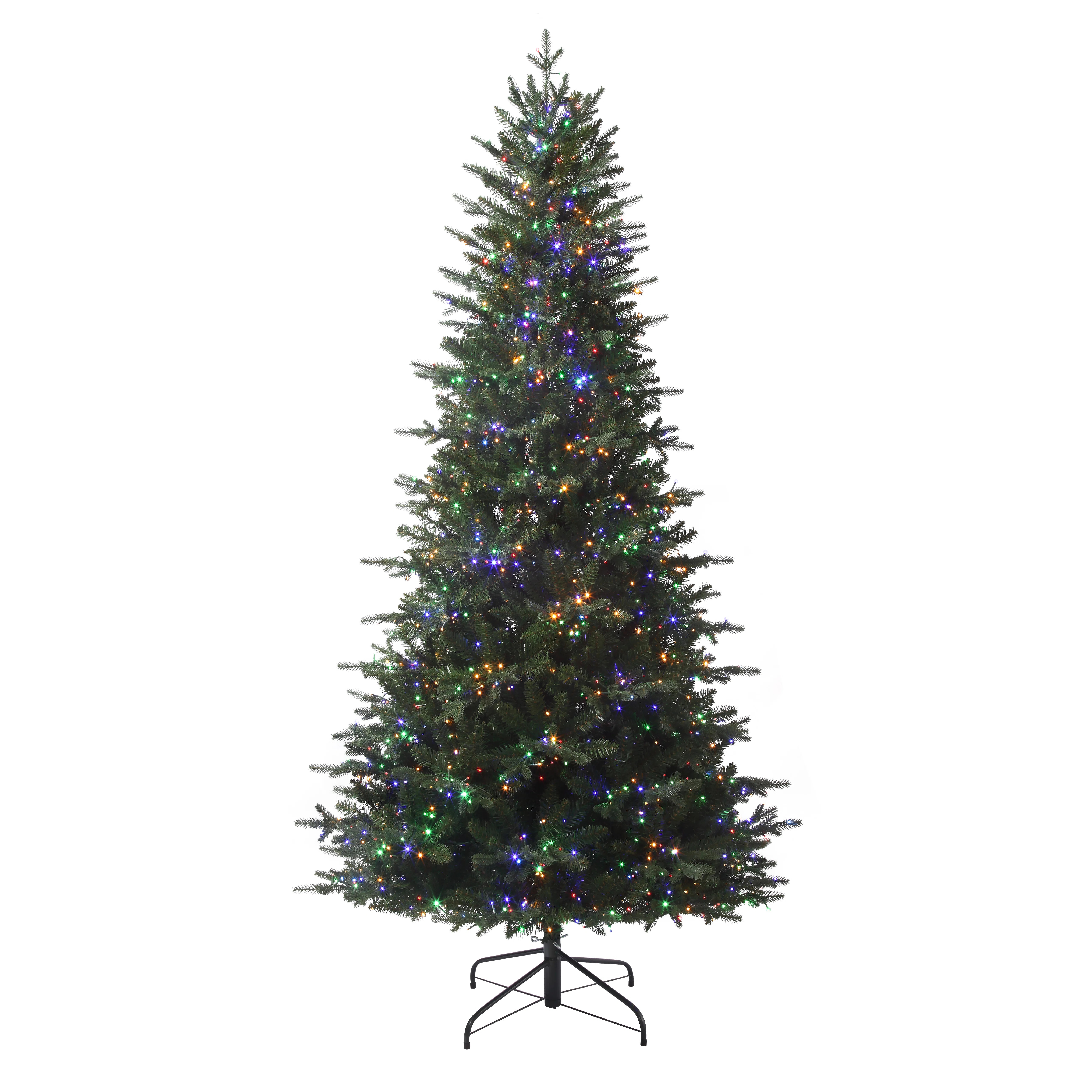 7.5 Ft. Tall Queensbury PE Fir Christmas Tree with 8 Function LED Lights | Wayfair North America