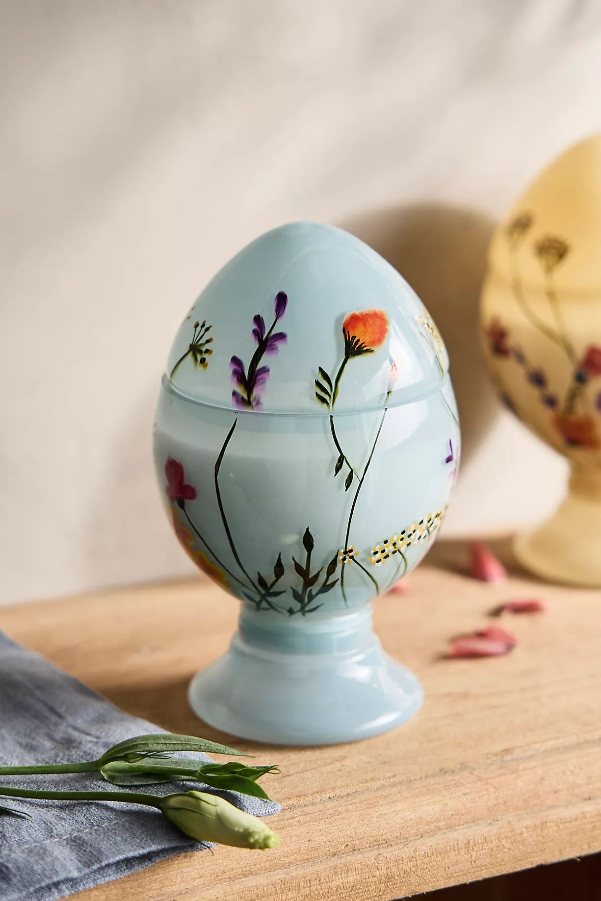 Hand-Painted Glass Egg Candle | Anthropologie (US)