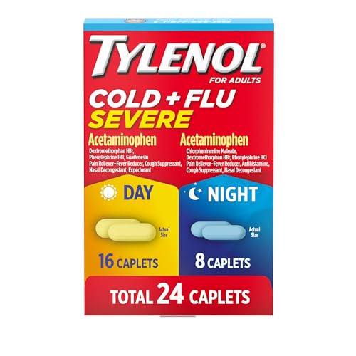 Tylenol Cold + Flu Severe Day & Night Caplets Combo Pack for Multi-Symptom Cold & Flu Symptom Rel... | Amazon (US)