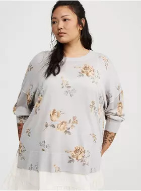 Oversized Drop Shoulder Tunic Sweater | Torrid (US & Canada)