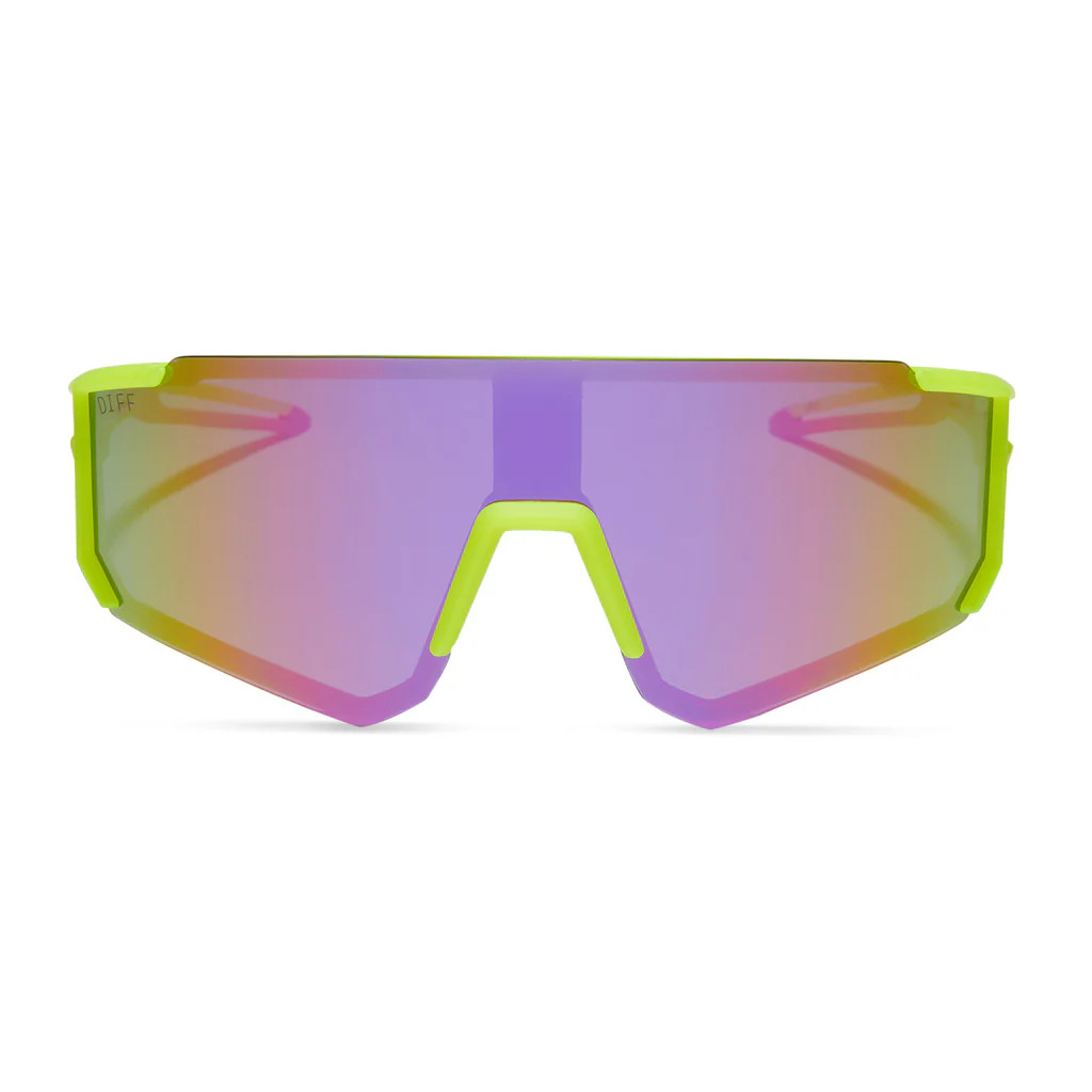 HEAT - NEON YELLOW + PINK RUSH MIRROR + POLARIZED SUNGLASSES | DIFF Eyewear