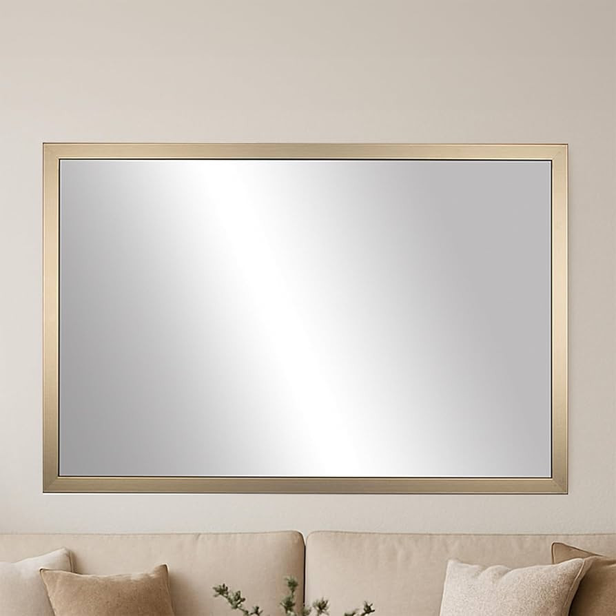 Frame My Mirror Gold Bathroom Mirror for Wall, 24" x 36" Champagne Bronze Bathroom Vanity Mirror,... | Amazon (US)