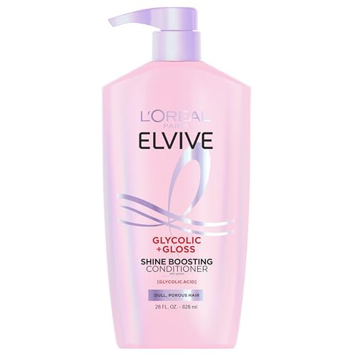 L'Oreal Paris Elvive Glycolic + Gloss Shine Boosting Conditioner, Cleanses and Smooths Dull, Porous Hair Into High-Shine, Glossy Hair, 28 Fl Oz | Amazon (US)