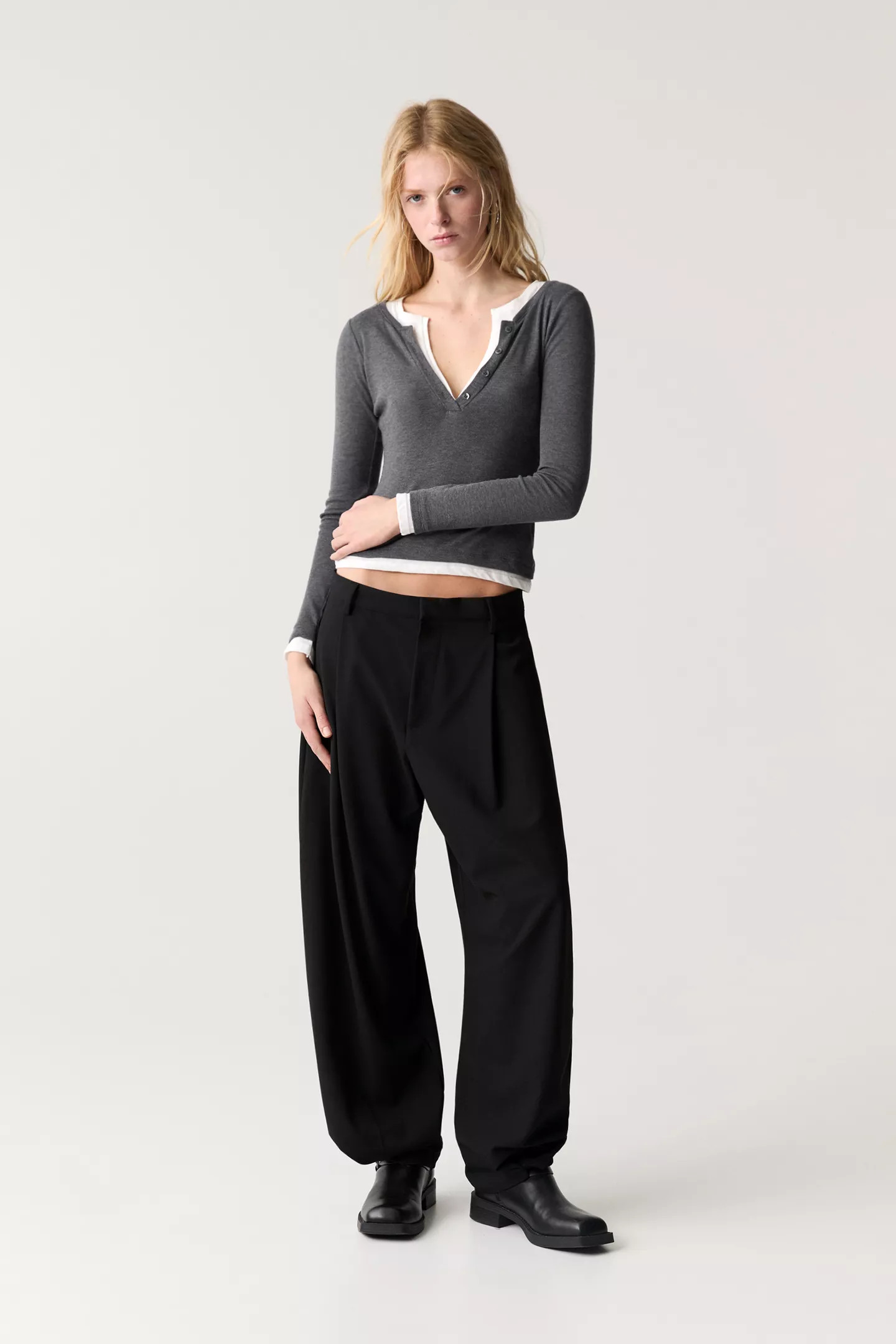 Double long sleeve T-shirt | PULL and BEAR UK