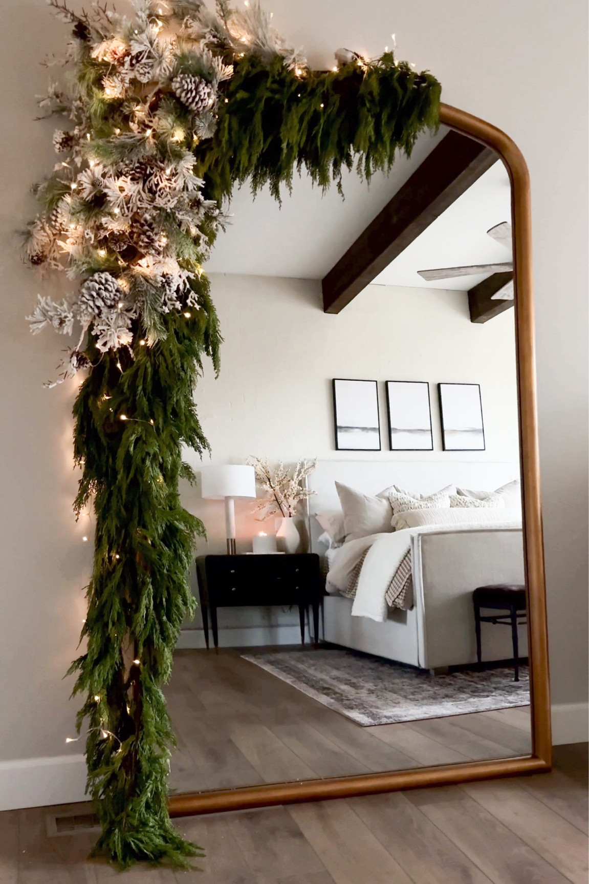 I love how my holiday floor mirror turned out this year! 

#LTKhome #LTKHoliday #LTKSeasonal