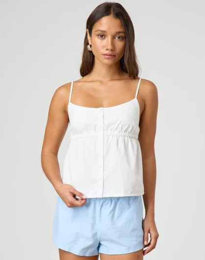 Stripe Button Up Two Tier Cami | Glassons (Australia)