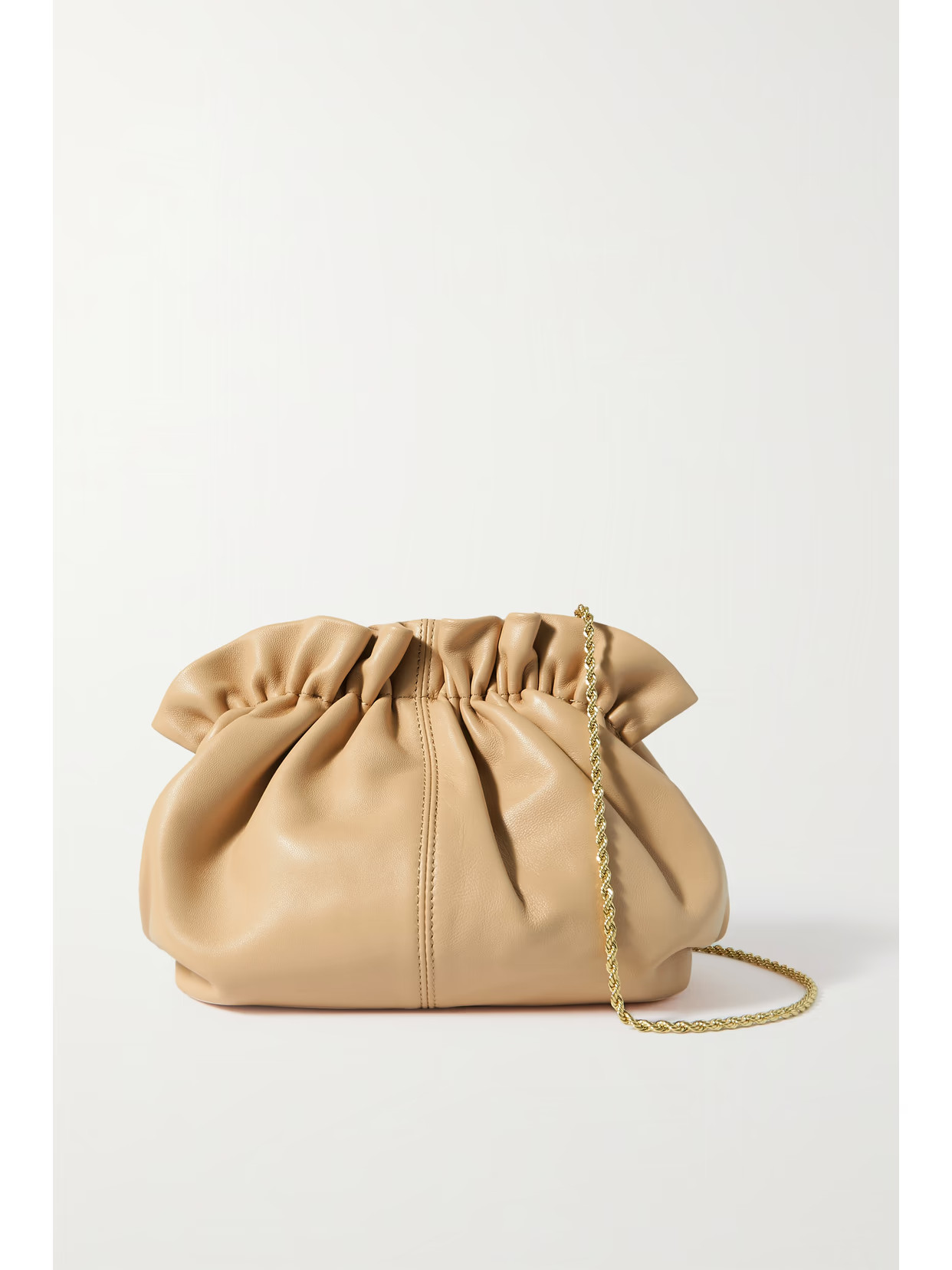 Loeffler Randall - Willa Mini Ruched Leather Clutch - Brown | NET-A-PORTER (US)