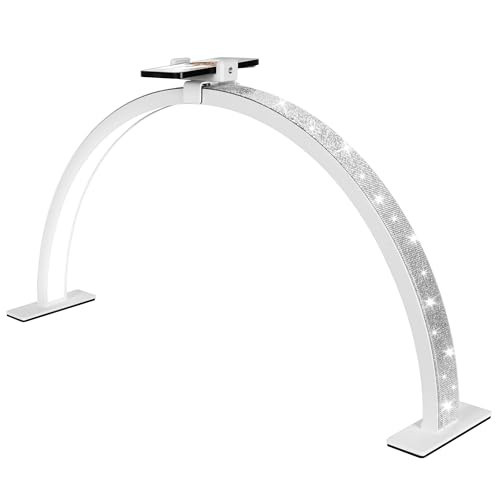 XXCFG 29in Half Moon Light for Nail Desk, 2700K-5600K, Tattoo Lighting Lamp, Nail Desk Lamp, Eyelash Light, Salon&Home, White(Crystal Diamond) | Amazon (US)