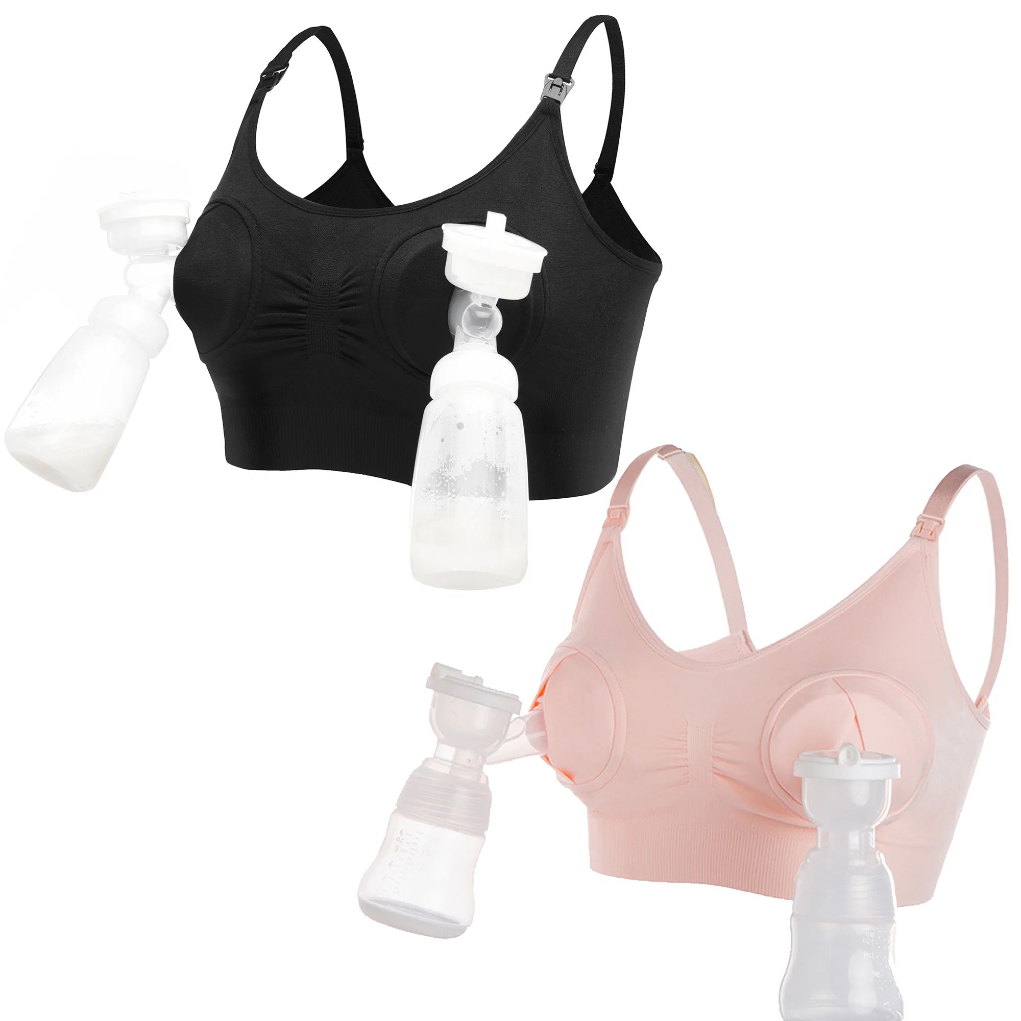 Hands-free Breastfeeding Special Bra, Petmoko Adjustable Breast-Pumps Holding and Nursing Bra, Su... | Walmart (US)