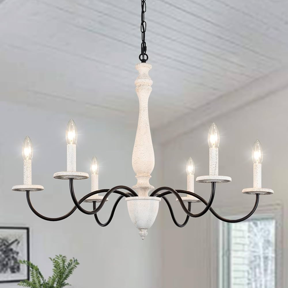 Antique Chandelier 6 Lights Black Farmhouse Chandelier for Dining Room French Country Chandelier ... | Amazon (US)