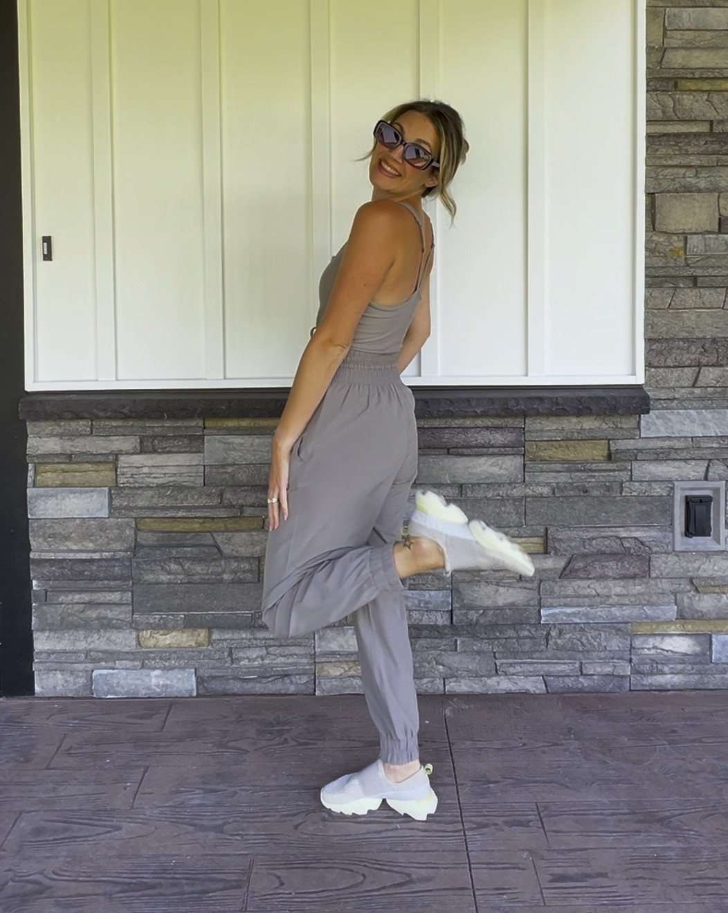 Abercrombie jumpsuit and sorrel shoes! TTS and a staple as a mom of two who is always on the move. 

#LTKFitness #LTKActive #LTKShoeCrush