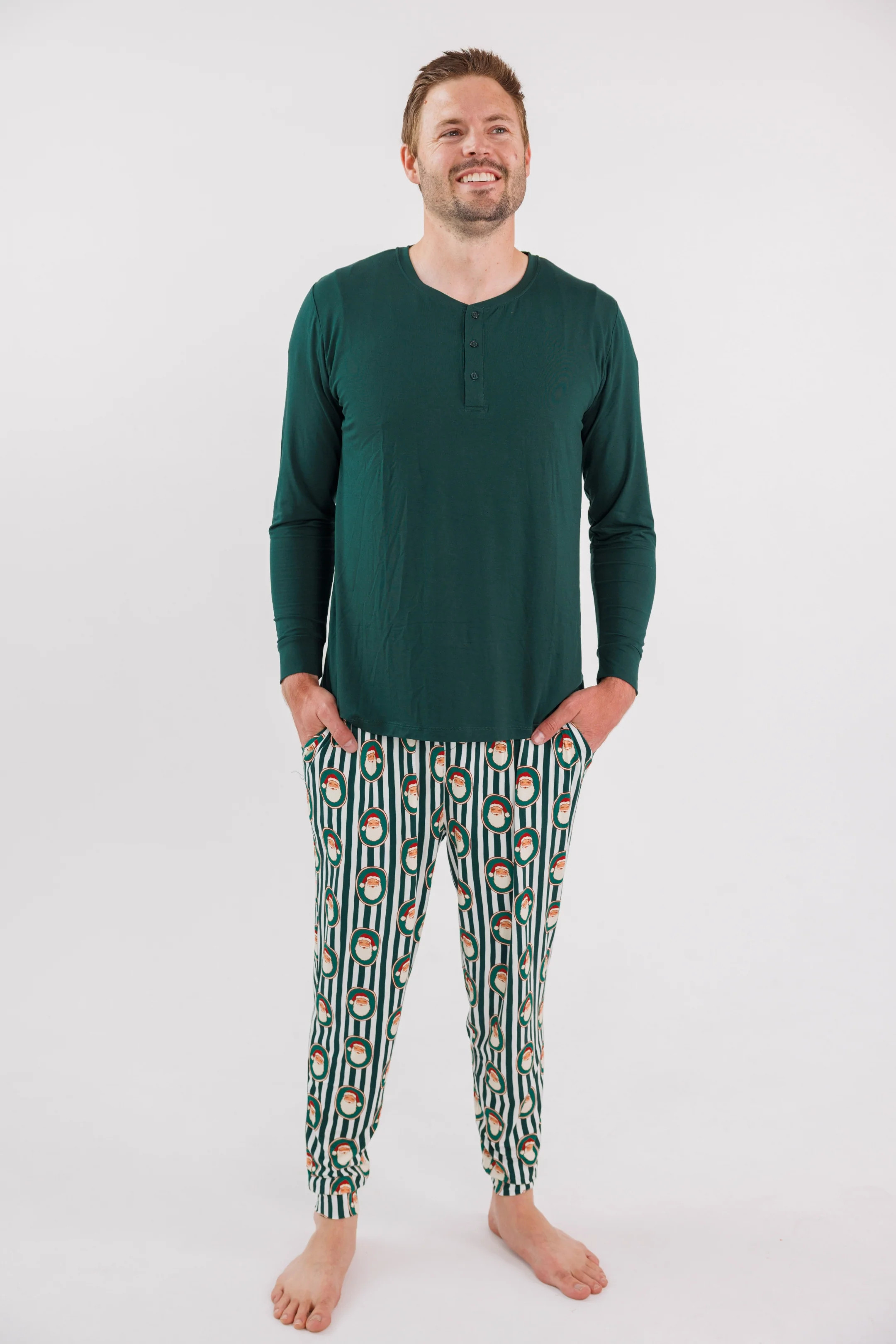 Green Santa Claus Lane Men's Top - Pre Order Ships 10/5 | In My Jammers
