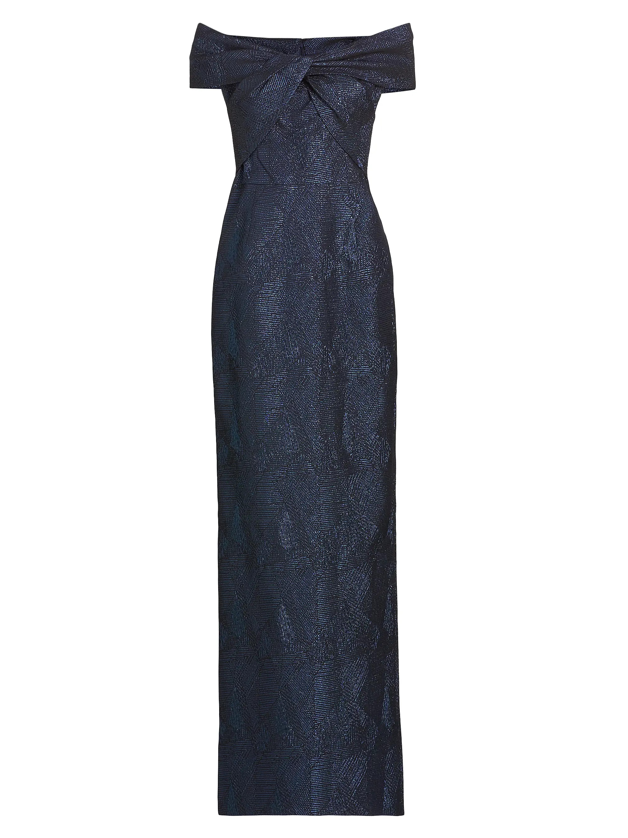 Jacquard Twist Off-the-Shoulder Column Gown | Saks Fifth Avenue
