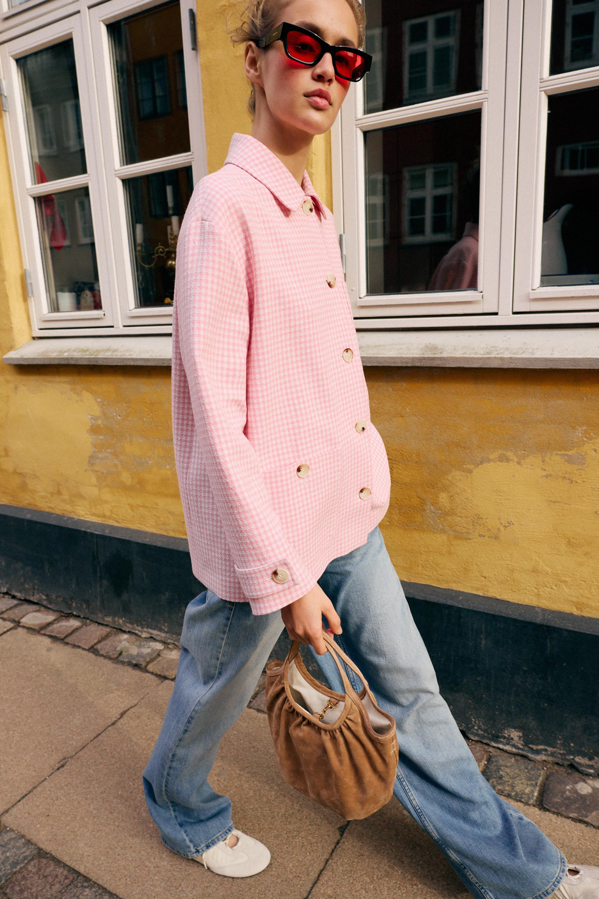 GINGHAM CHECK JACKET | Zara US