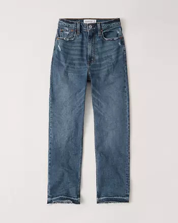 Ultra High Rise Ankle Straight Jeans | Abercrombie & Fitch US & UK
