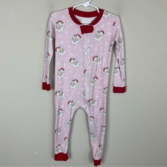 Smocking Bird Pink  Santa Vintage Pima Zip up Pajamas 3 | Poshmark