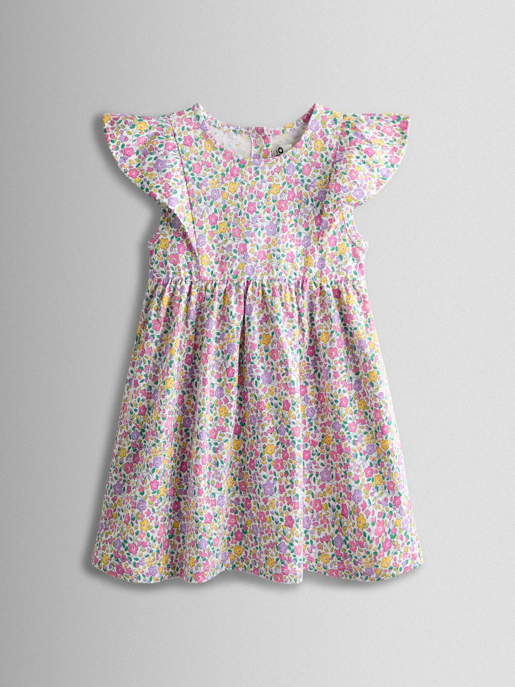 JoJo Maman Bébé Pink Ditsy Floral Ruffle Sleeve Dress product image from the verified GPgrows LTK collection