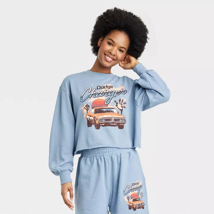 Women's Dodge Charger Graphic Sweatshirt - Blue | Target