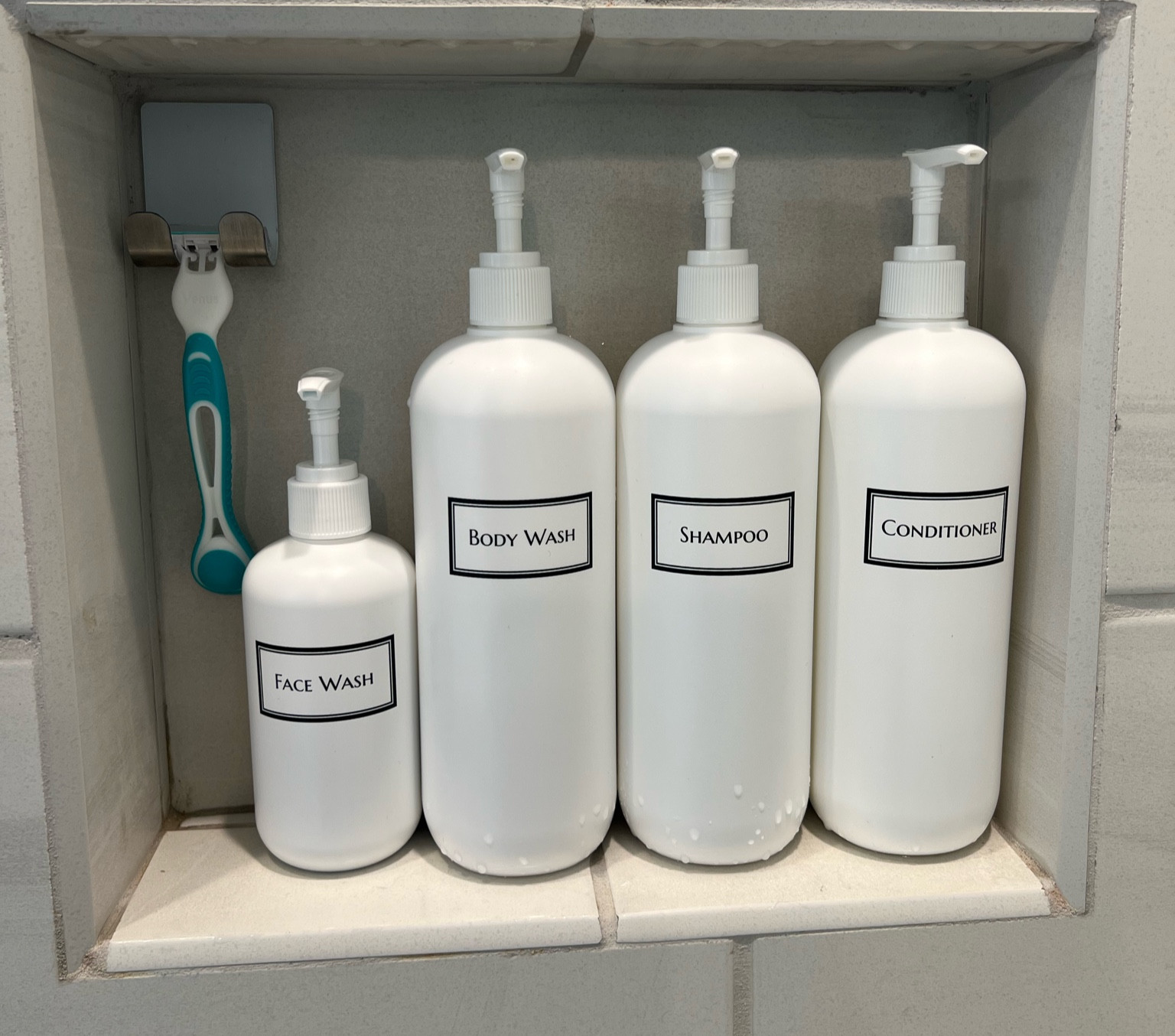 LOVE these neutral bottles for our shower! Great quality too!

#LTKunder50 #LTKhome