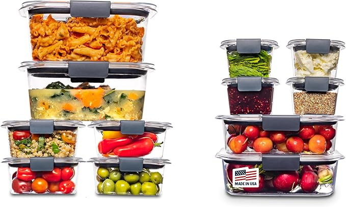Rubbermaid Brilliance BPA-Free Airtight Food Storage Containers, 24-Piece Set, Easy for Meal Prep... | Amazon (US)
