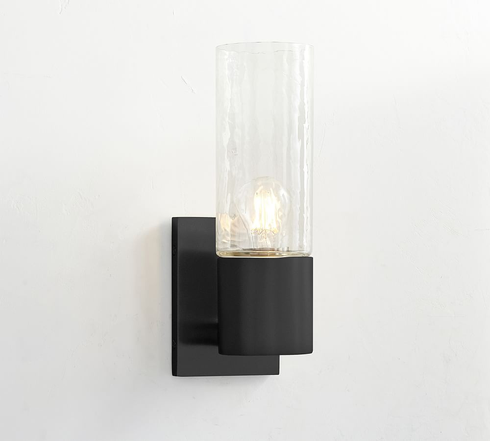 Matte Black Frances Single Tube Sconce | Pottery Barn (US)