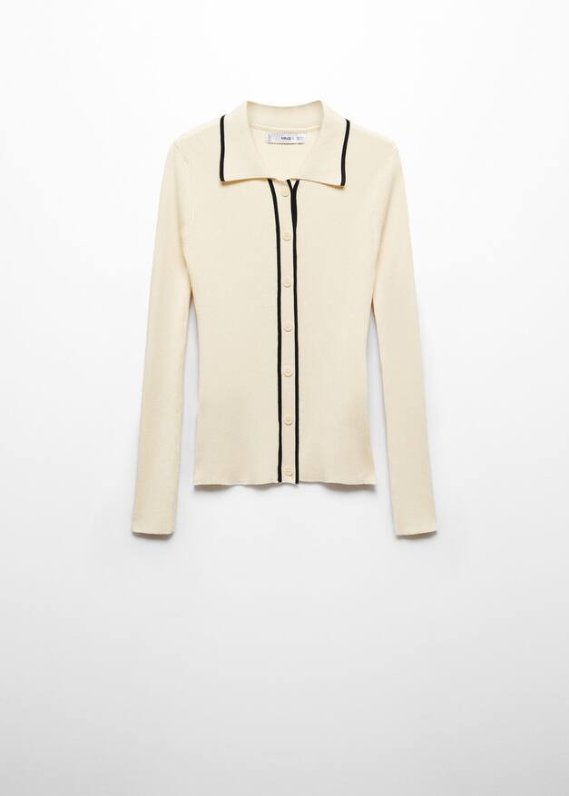 Contrast trims cardigan | MANGO (US)