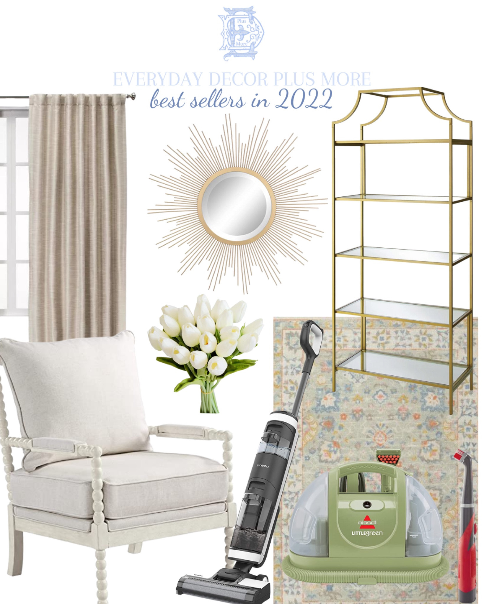 Best sellers from 2022!!!! Amazon finds. LTK best sellers. Affordable finds. Budget friendly decor. Budget luxury. Life hacks. Everyday decor plus more. Lighting. Affordable furniture. Affordable decor. Accent pieces. Necessities. Silk drapes. Gold curtain rods. Affordable hand knotted rug. Tineco cleaner. Tineco vacuum. Pet cleaner. Shower cleaner. House cleaners. Ballard design look for less. Gold shelf. Sunburst mirror. Gold mirror. Spindle chair. Affordable spindle chair. Affordable accent chair. 

#LTKunder100 #LTKunder50 #LTKhome