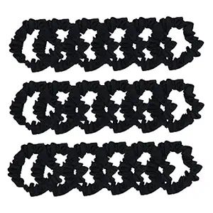 Set of 24 Black Satin Hair Scrunchies for Women Elastic Hair Ties Small Hair Bobbles Fabric Hair ... | Amazon (US)