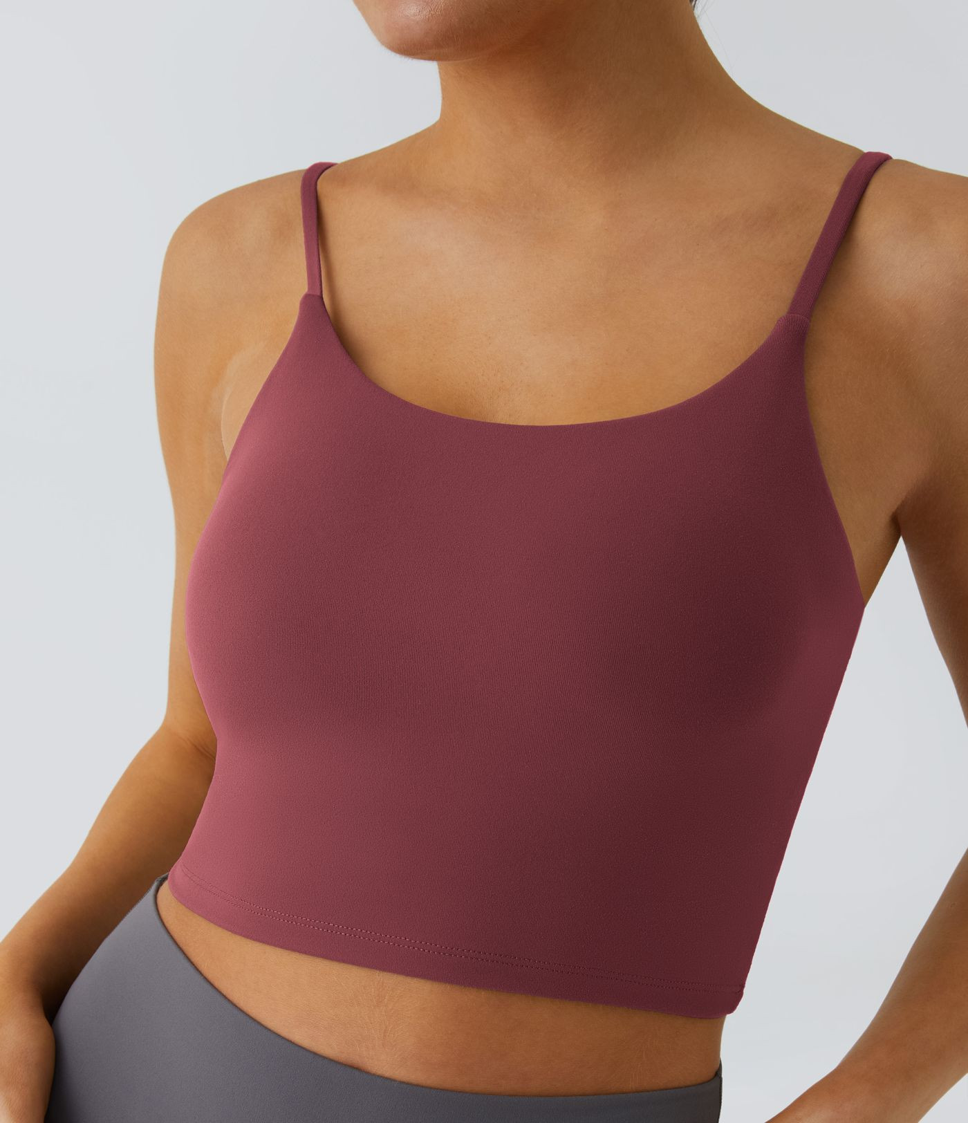 Basic Padded Workout Cropped Low Support Tank Top A-D Cups | HALARA
