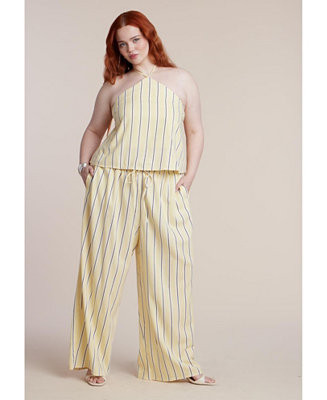 Women's Drawstring Wide Leg Linen Pant | Macy's