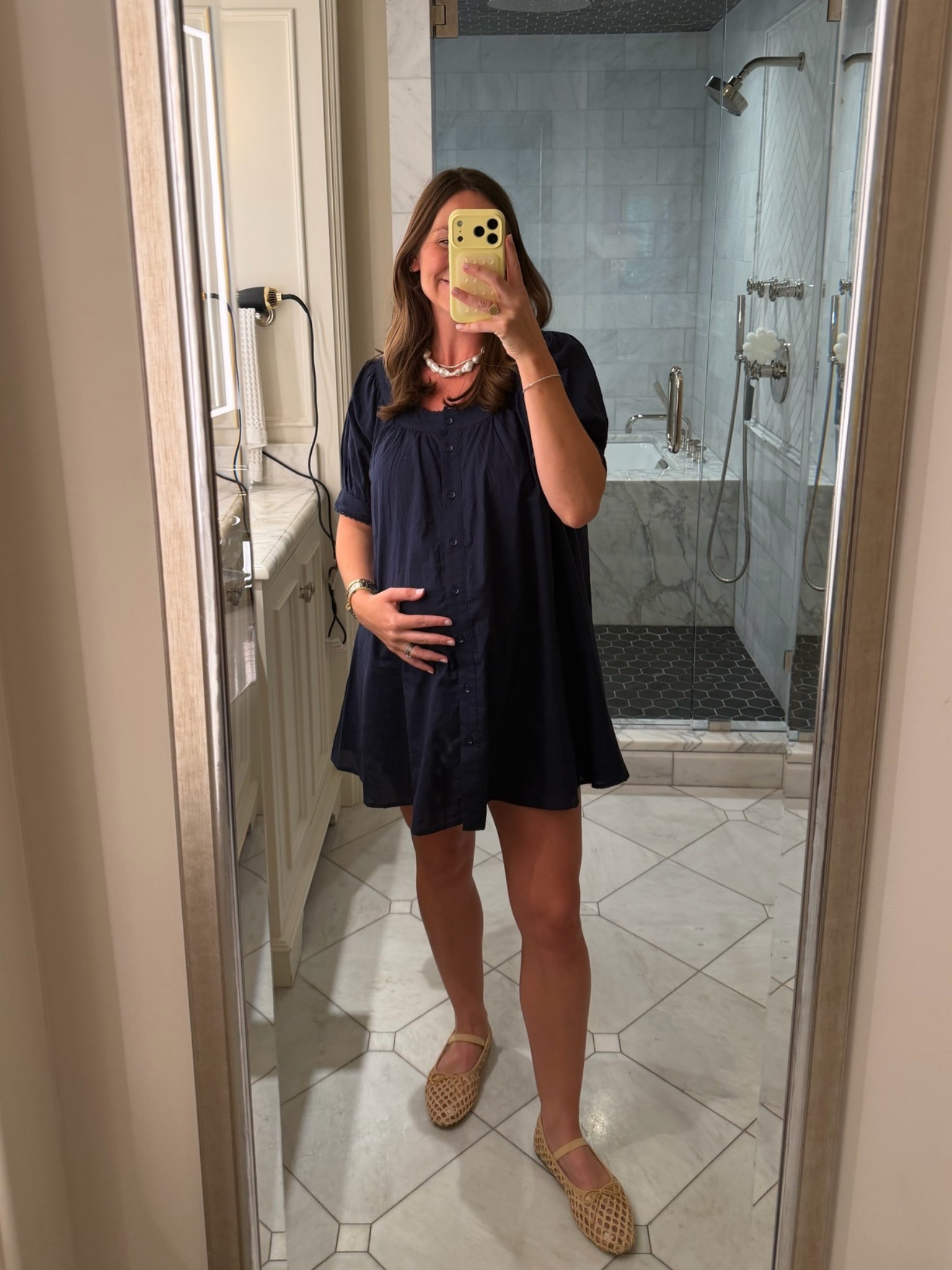 The perfect, light bump-friendly dress! Wearing a US 6💙

#LTKootd #LTKBump #LTKSeasonal