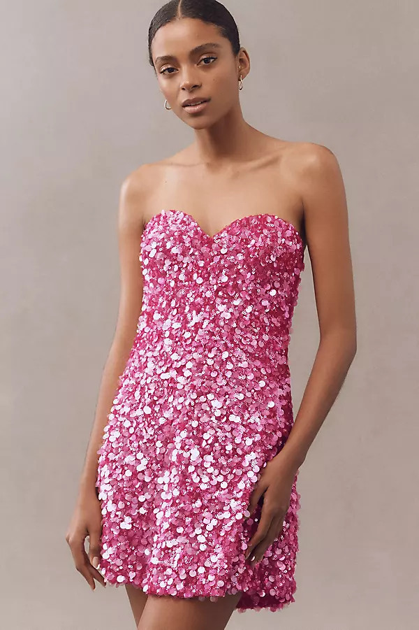 Mimi Strapless Sequin Mini Dress | Anthropologie (US)