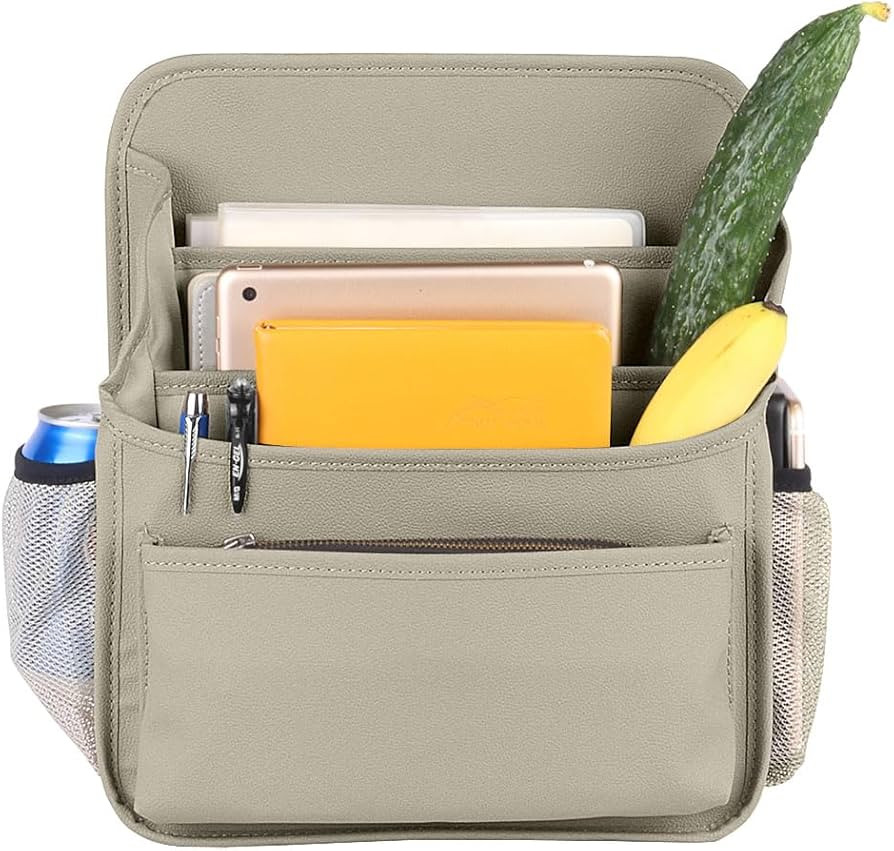 Front Seat Organizer Car Upholstery Leather Passenger Seat Storage Bag Large Durable Car Organize... | Amazon (US)