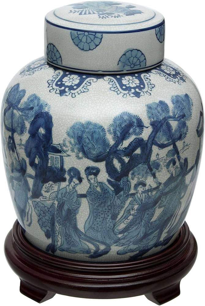 Red Lantern 10" Ladies Blue & White Porcelain Ginger Jar | Amazon (US)