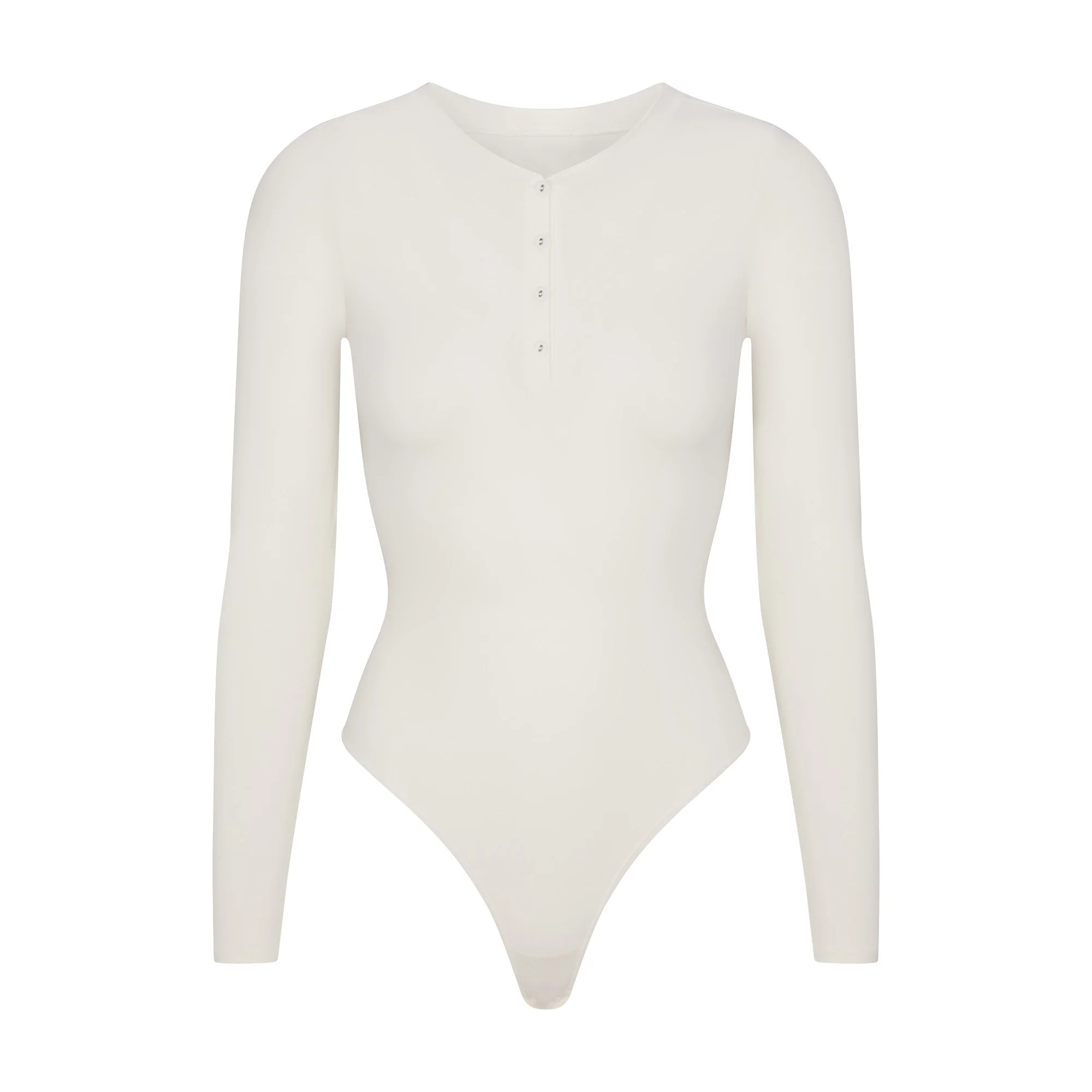 LONG SLEEVE HENLEY BODYSUIT | SKIMS (US)