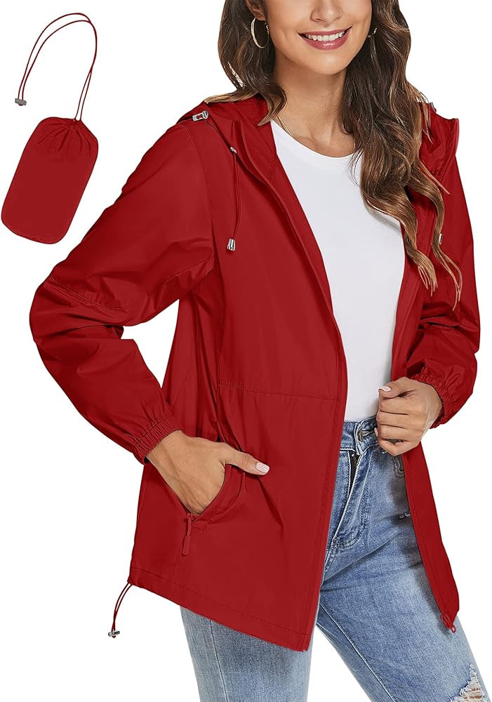 TCOT Womens Rain Jackets Waterproof Windbreaker Jackets lightweight Portable Rain Coat | Amazon (US)