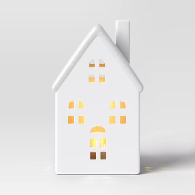 5" Battery Operated Lit Narrow Ceramic House with Windows Christmas Village Building - Wondershop... | Target