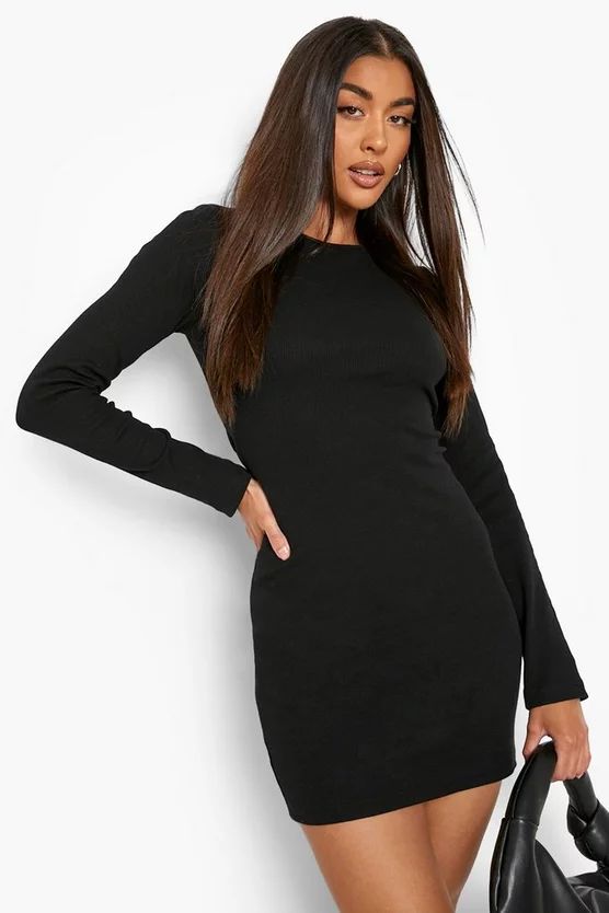Premium Rib Twist Back Mini Dress | Boohoo.com (UK & IE)