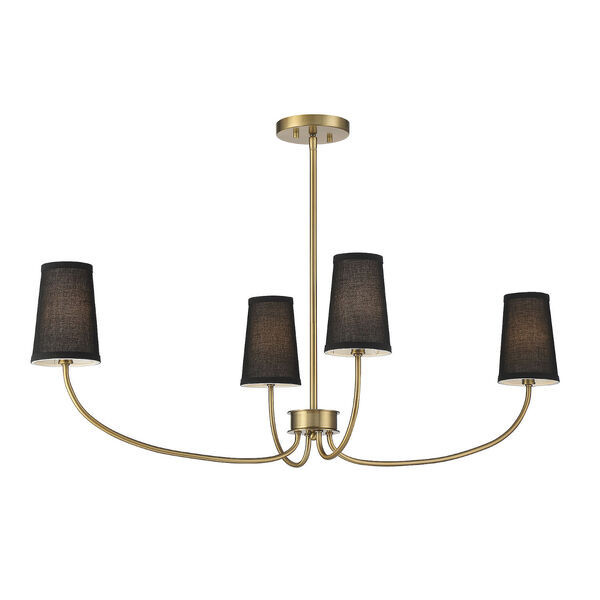 Lowry Natural Brass Four-Light Chandelier | Bellacor