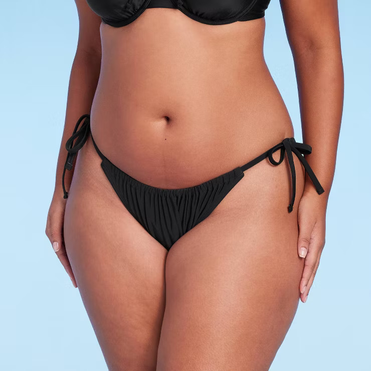Women's Side-Tie Adjustable Coverage High Leg Bikini Bottom - Wild Fable™ | Target
