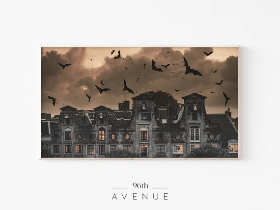 Haunted House Frame Tv Art  Halloween Wall Art  Samsung - Etsy | Etsy (US)