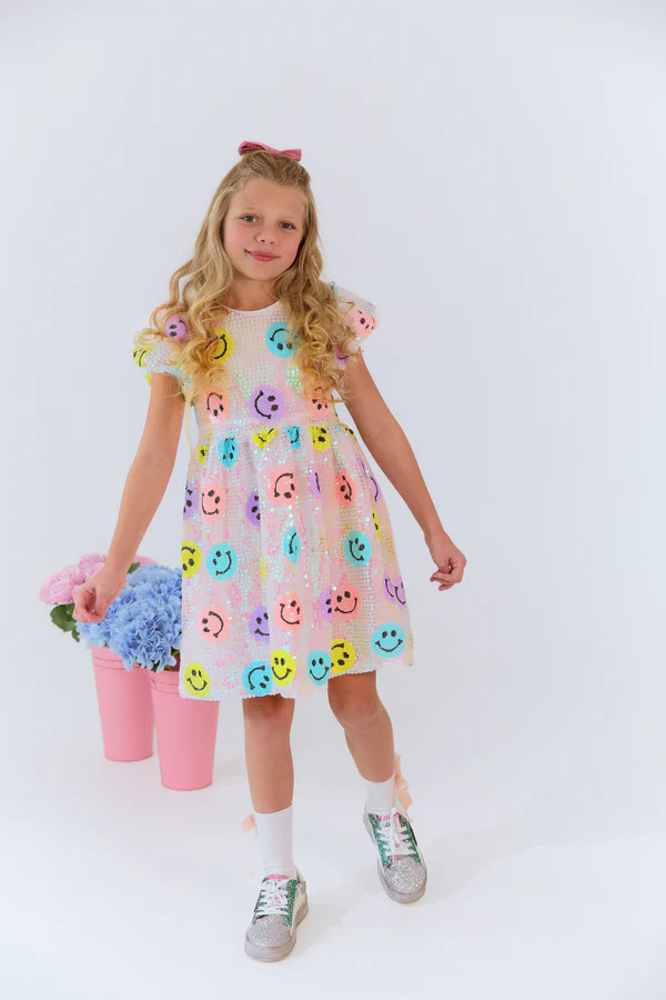 Rainbow Emoji Sequin Dress | Lola + The Boys