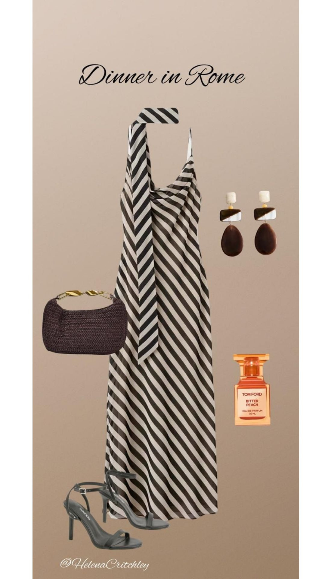 Dinner In Rome Outfit 🏛 

Striped Midi Dress Look, European City Date Night, Summer Evening Style, Black And Cream Outfit, Strappy Heel Outfit, Chic Holiday Dinner, Classic Neutral Look, Vacation Date Night Dress, Elegant Summer Outfit  

 #LTKuk #LTKsummer #LTKtravel